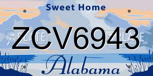 ZCV6943 Alabama License Plate