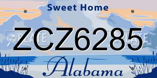ZCZ6285 Alabama License Plate