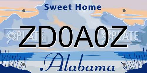 ZD0A0Z Alabama License Plate
