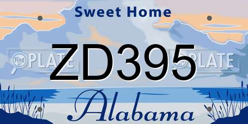 ZD395 Alabama License Plate