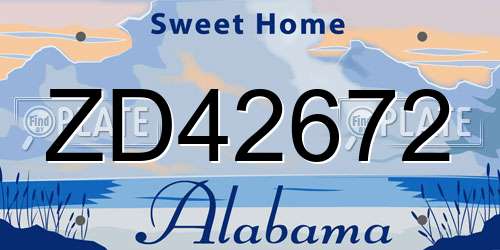ZD42672 Alabama License Plate