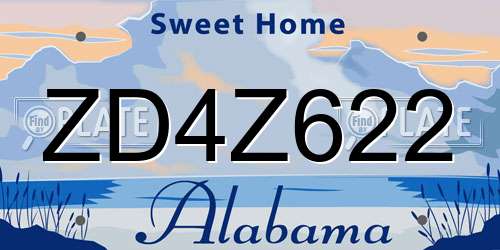 ZD4Z622 Alabama License Plate
