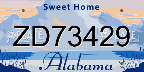 ZD73429 Alabama License Plate