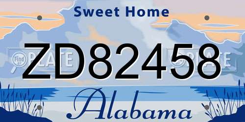 ZD82458 Alabama License Plate