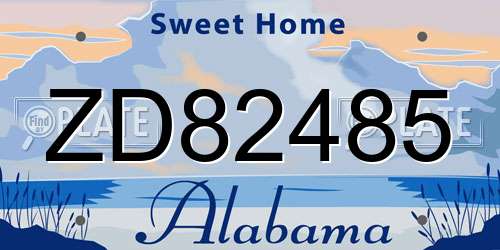 ZD82485 Alabama License Plate