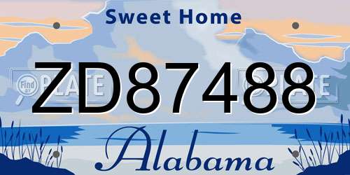 ZD87488 Alabama License Plate
