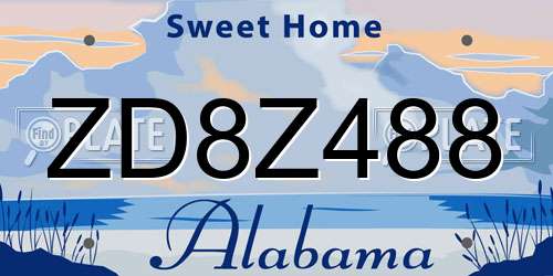 ZD8Z488 Alabama License Plate