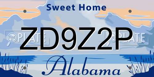 ZD9Z2P Alabama License Plate