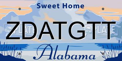 ZDATGTT Alabama License Plate