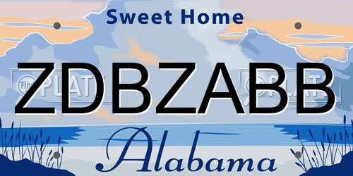 ZDBZABB Alabama License Plate