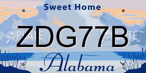ZDG77B Alabama License Plate