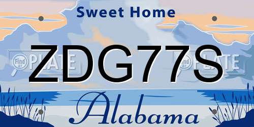 ZDG77S Alabama License Plate
