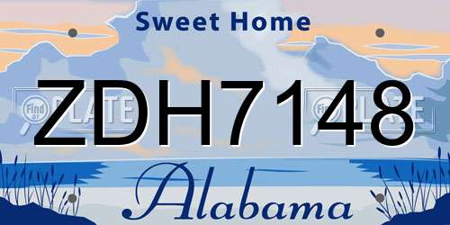 ZDH7148 Alabama License Plate