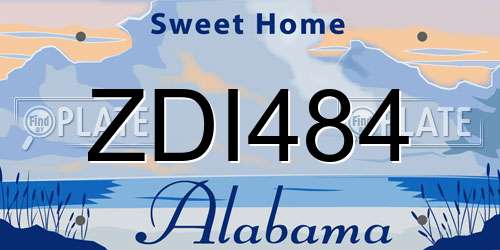 ZDI484 Alabama License Plate