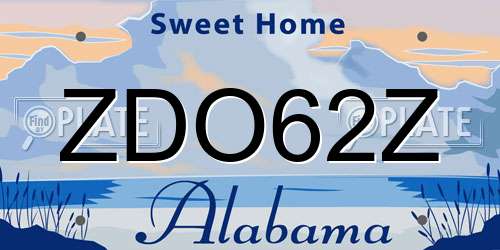 ZDO62Z Alabama License Plate