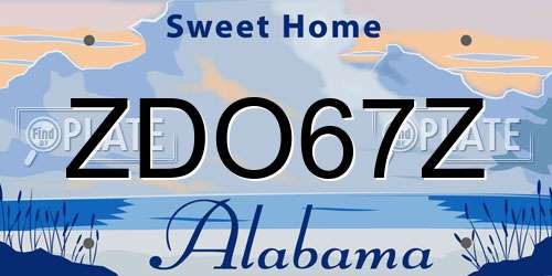 ZDO67Z Alabama License Plate