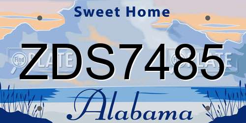 ZDS7485 Alabama License Plate