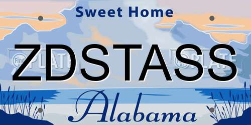 ZDSTASS Alabama License Plate
