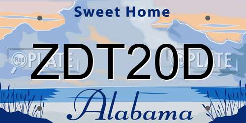 ZDT20D Alabama License Plate