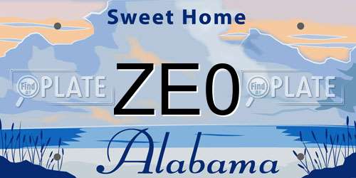 ZE0 Alabama License Plate