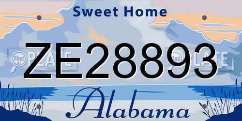 ZE28893 Alabama License Plate