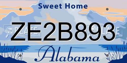 ZE2B893 Alabama License Plate
