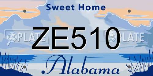 ZE510 Alabama License Plate