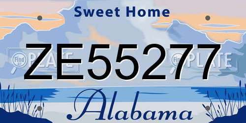 ZE55277 Alabama License Plate