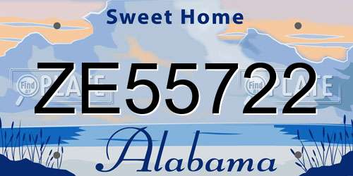 ZE55722 Alabama License Plate