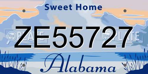 ZE55727 Alabama License Plate