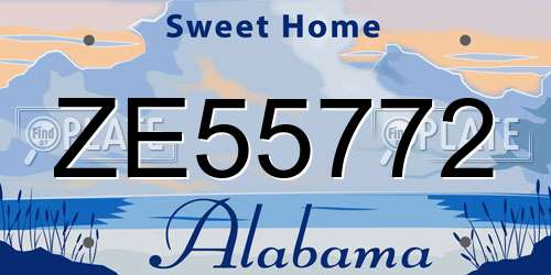 ZE55772 Alabama License Plate