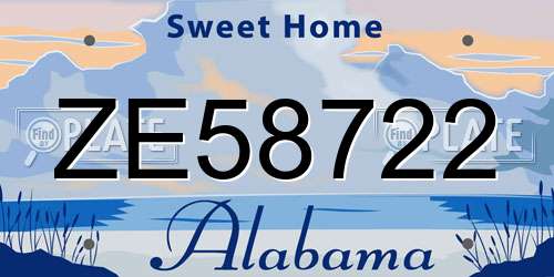 ZE58722 Alabama License Plate