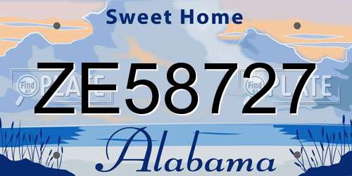 ZE58727 Alabama License Plate