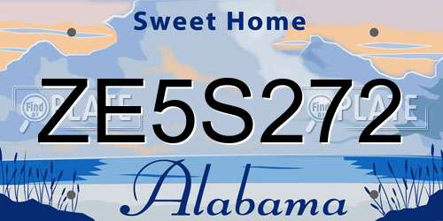 ZE5S272 Alabama License Plate