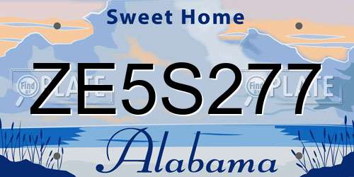 ZE5S277 Alabama License Plate