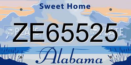 ZE65525 Alabama License Plate