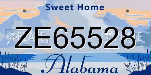 ZE65528 Alabama License Plate