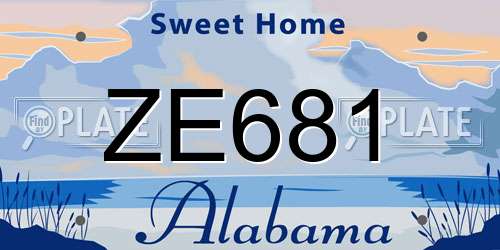 ZE681 Alabama License Plate