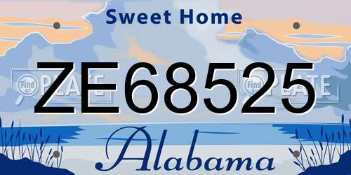 ZE68525 Alabama License Plate