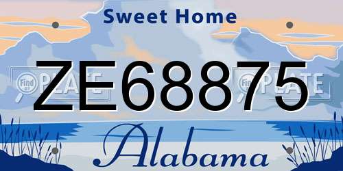 ZE68875 Alabama License Plate
