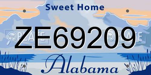 ZE69209 Alabama License Plate