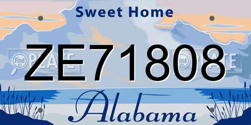 ZE71808 Alabama License Plate