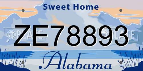 ZE78893 Alabama License Plate