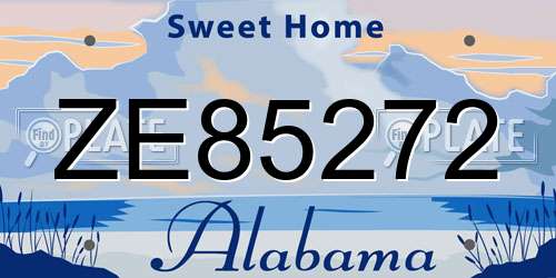 ZE85272 Alabama License Plate