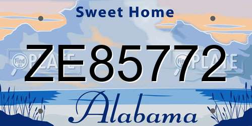 ZE85772 Alabama License Plate