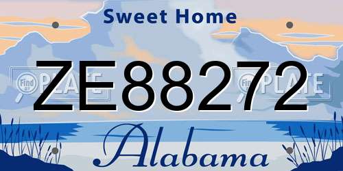 ZE88272 Alabama License Plate