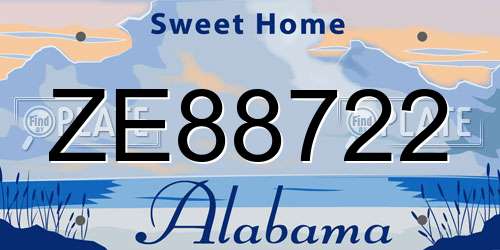 ZE88722 Alabama License Plate