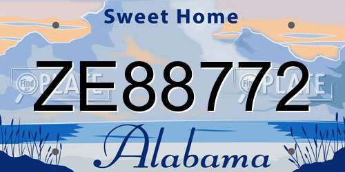ZE88772 Alabama License Plate