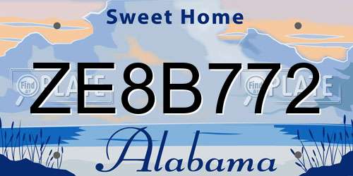ZE8B772 Alabama License Plate