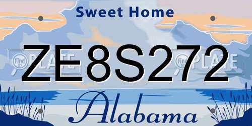 ZE8S272 Alabama License Plate